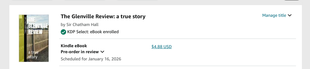 The Glenville Review (PRE-ORDER)